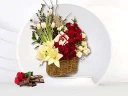 Gift of roses and chocolates